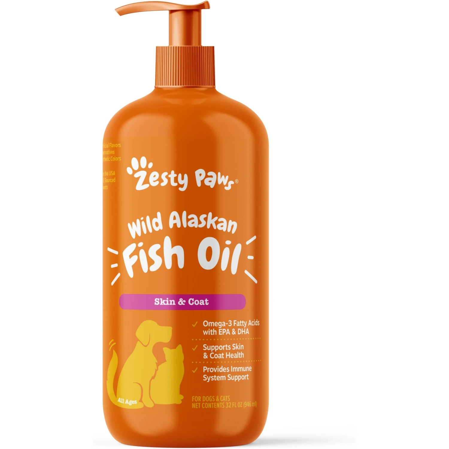 Zesty Paws Wild Alaskan Fish Oil Liquid Skin & Coat Supplement For Dogs & Cats 1 Zesty Paws Wild Alaskan Fish Oil Liquid Skin & Coat Supplement For Dogs & Cats
