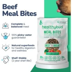 Healthybud Beef Meal Bites Freeze-Dried Dog Food, 14-oz Bag -Pet Wellness 992558 PT3. AC SS1800 V1702938491
