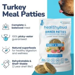 Healthybud Turkey Patties Freeze-Dried Dog Food, 14-oz Bag -Pet Wellness 992622 PT3. AC SS1800 V1702938433
