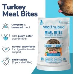 Healthybud Turkey Meal Bites Freeze-Dried Dog Food, 14-oz Bag -Pet Wellness 992662 PT3. AC SS1800 V1702938421